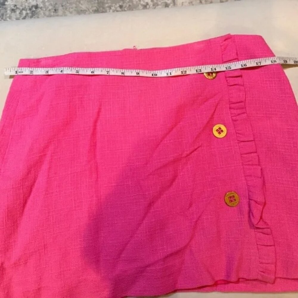 Lilly Pulitzer Hot Pink Ruffled Tweed Mini Skirt - Picture 3 of 8